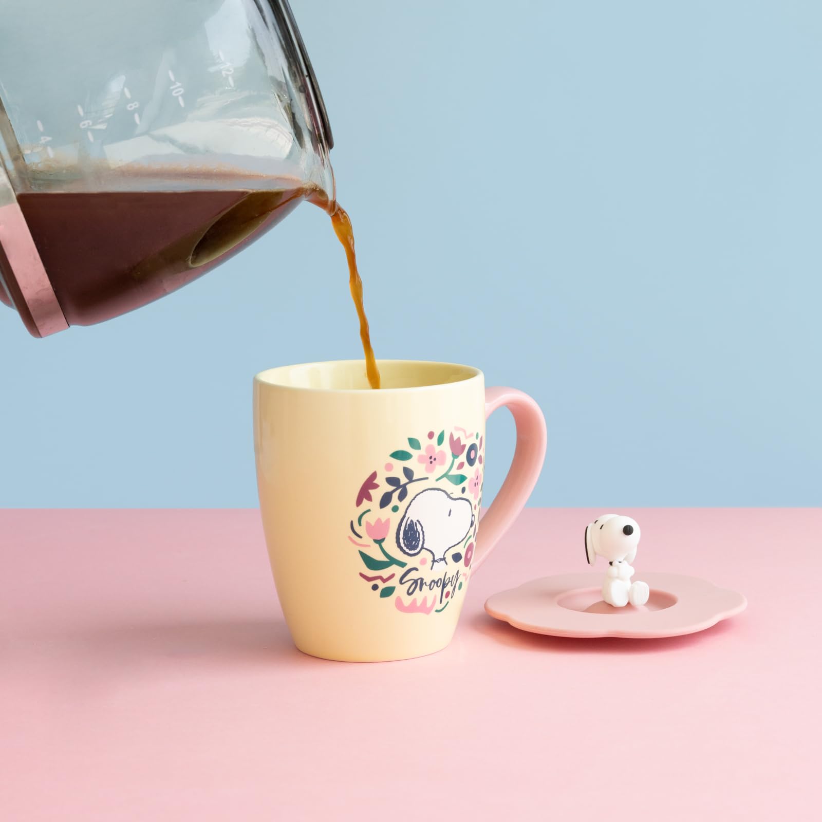 Grupo Erik Taza snoopy - Tazas de café 350 ml con Tapa: Tazas desayuno originales para regalar, Apta para Microondas y Lavavajillas: Regalos Snoopy | Cerámica