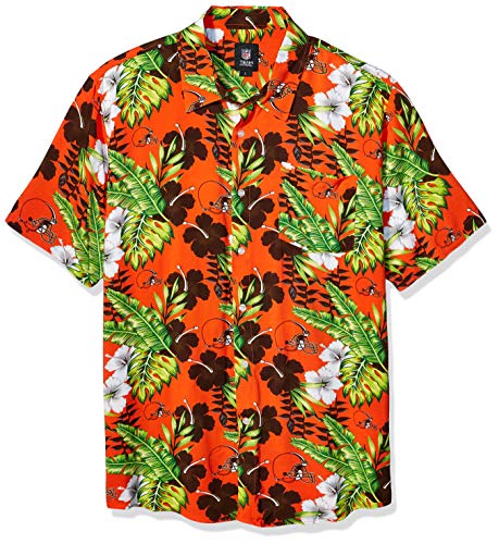 FOCO Men's NFL Team Logo Aloha Tropical Floral Button Up Shirt