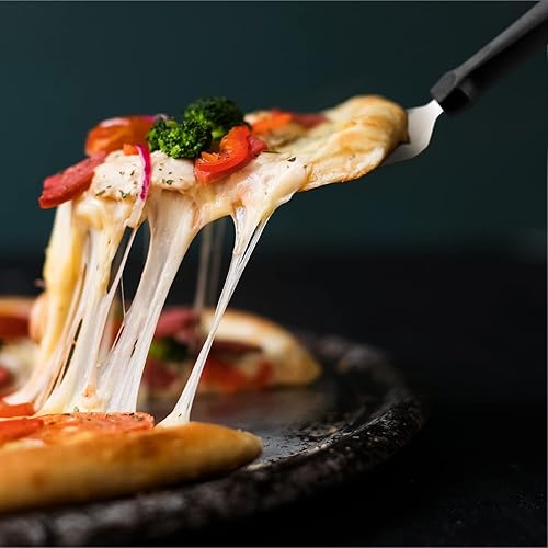 Miniatura 2 de Espátula para pizza, servidor de tartas, de acero inoxidable, antideslizante, fácil de agarrar, para hornear, espada triangular, mango de plástico,