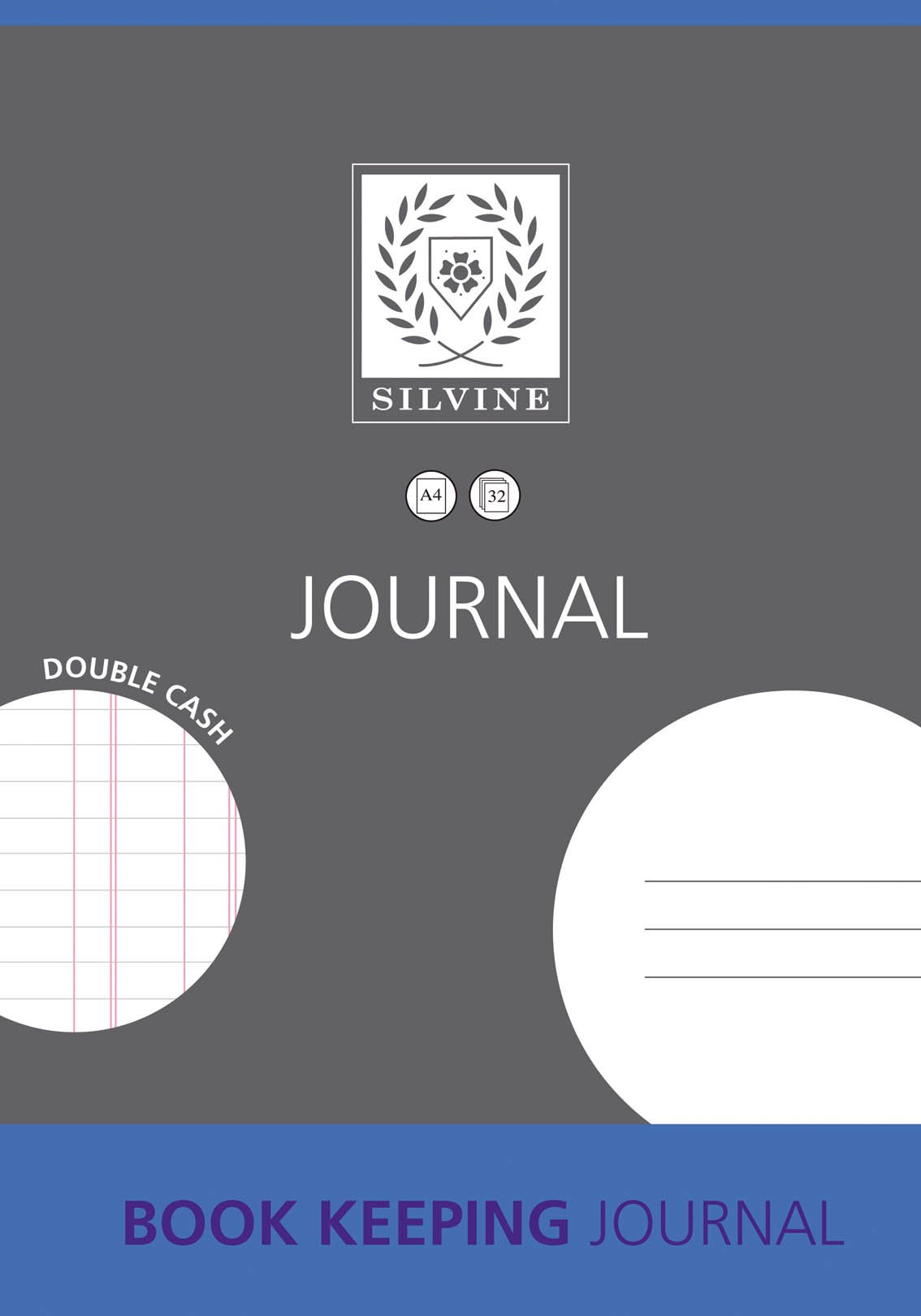 Silvine Book Keeping Notebook Double Cash 32 Pages A4 Ref SJA4J [Pack of 12]