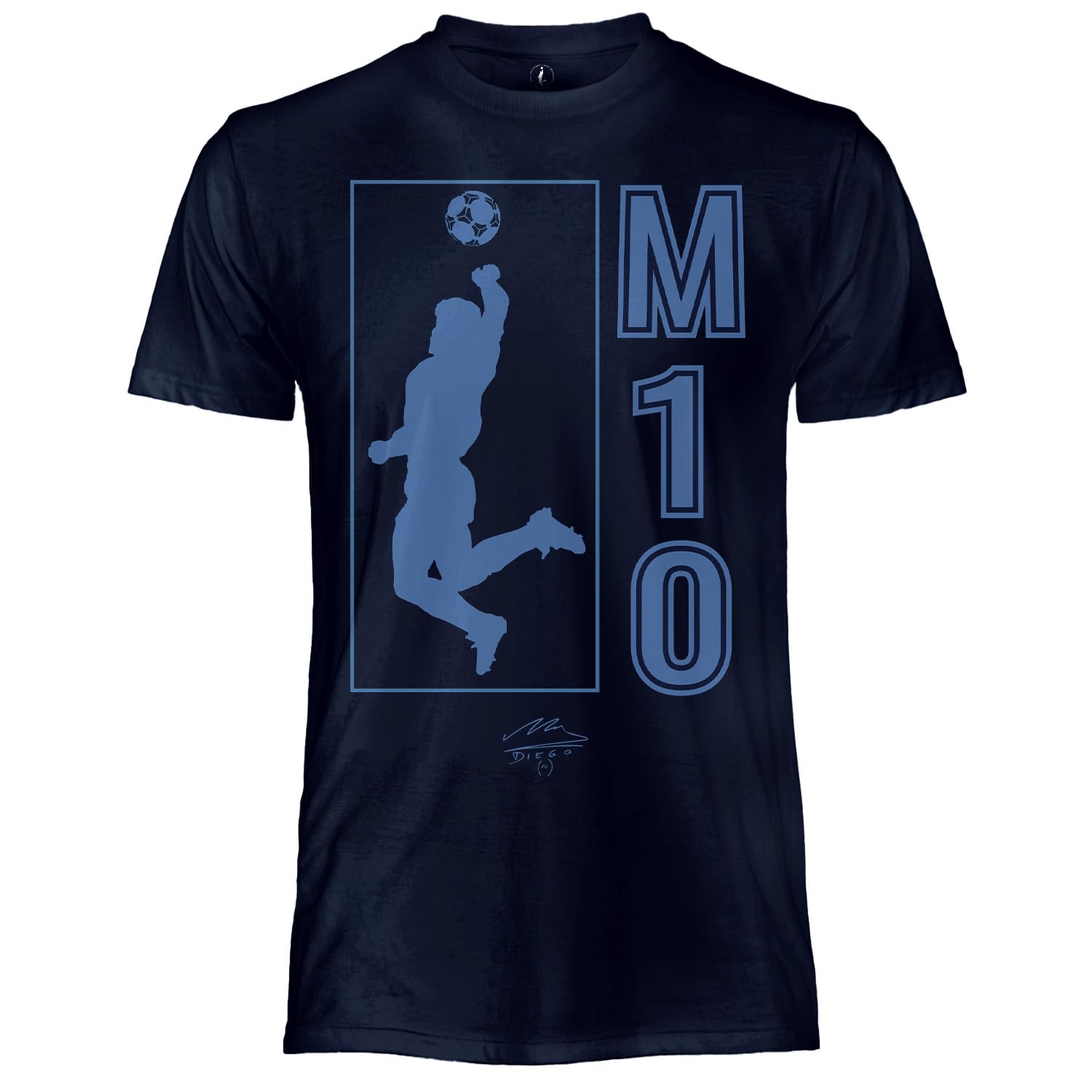 Maradona Official Classic Pose. Unisex Cotton T-Shirt. Regular Fit T-Shirt for Adults and Boys, blue, L