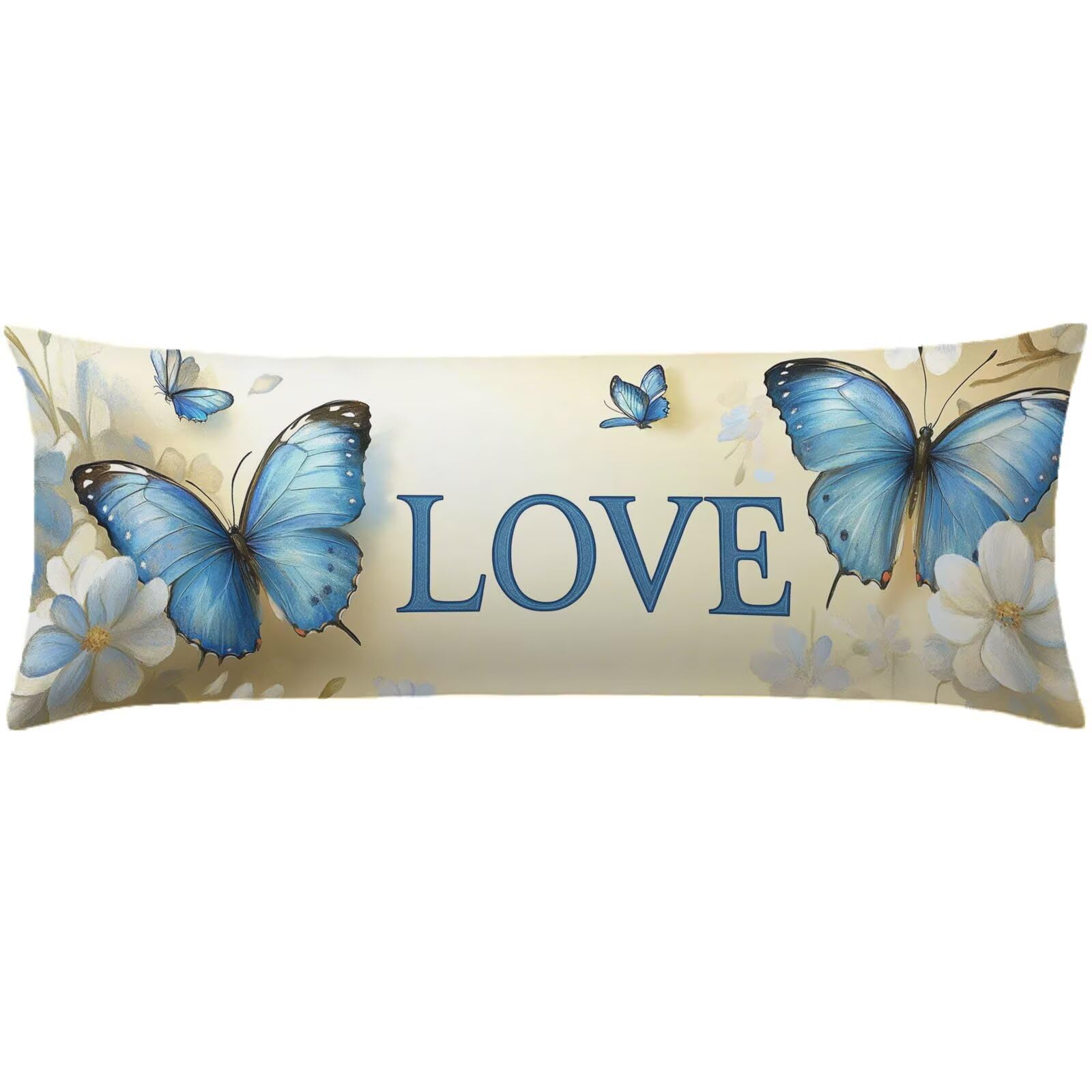 Niebieskie poszewki na poduszki 60 x 180 cm, w rozmiarze king size, kremowe, na całe ciało, aksamitne, dwustronne, do sypialni, na kanapę, łóżko, dekoracyjna poszewka na poduszkę w0-1232