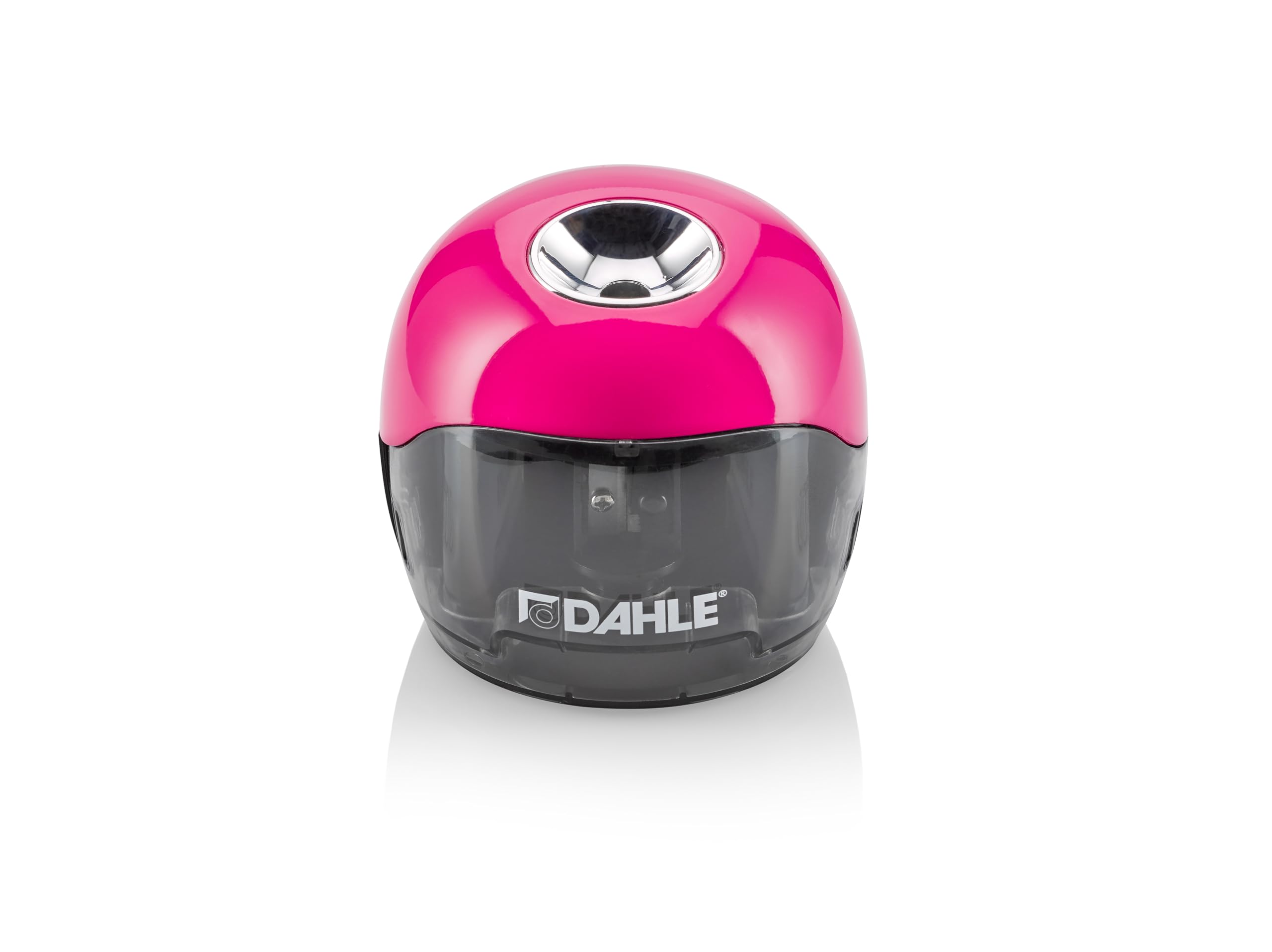 DAHLE 00250-16892 Taille-crayon électrique 250, 2 couteaux opposés, alimenté par piles, magenta