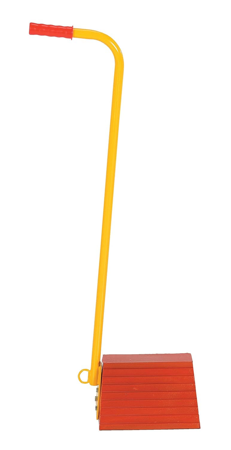 Vestil ORWC-8-ERGO Molded Rubber Wheel Chock with Ergo Handle, 12" Width, 38-1/2" Height, 7-5/8" Length, Orange : Automotive