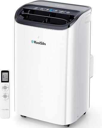 14,000 BTU Portable Air Conditioner Cools Up to 700 Sq.Ft, Auto-Evaporation Low Noise Portable AC Unit with Remote Control for Large Room, Office, Garage, White
