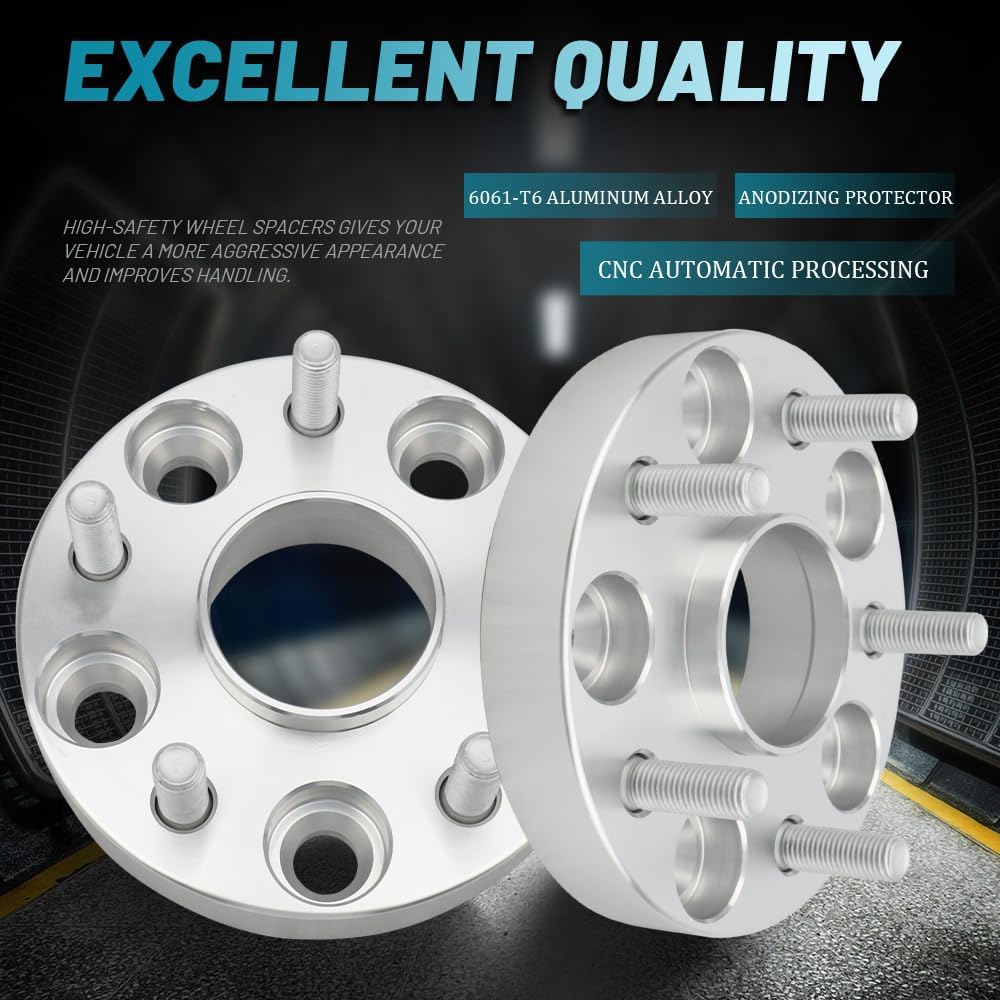 IRONTEK 5x114.3mm Wheel Spacers Compatible for Lexus ES300 300h 330, GS300 350 430, IS250 300, LS400; for Toyota Tacoma, Camry, Highlander Forged 1 inch Thread Pitch M12x1.5 Hub Bore 60.1mm 6X4.5 2PCS