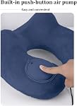 Inflatable Travel Pillow with Built-in Pump & Crystal Velvet Pillowcase - Portable Fast Blow Up Neck Pillow with Comfy Camelback Design for Neck Support Sleep Rest Airplane Car Office