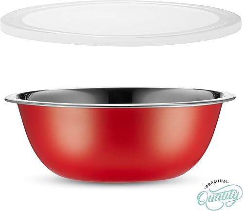 Miniatura 7 de WHYSKO - Juego de cuencos de mezcla de acero inoxidable, juego de 10 piezas de cuencos de acero inoxidable con tapas para preparación