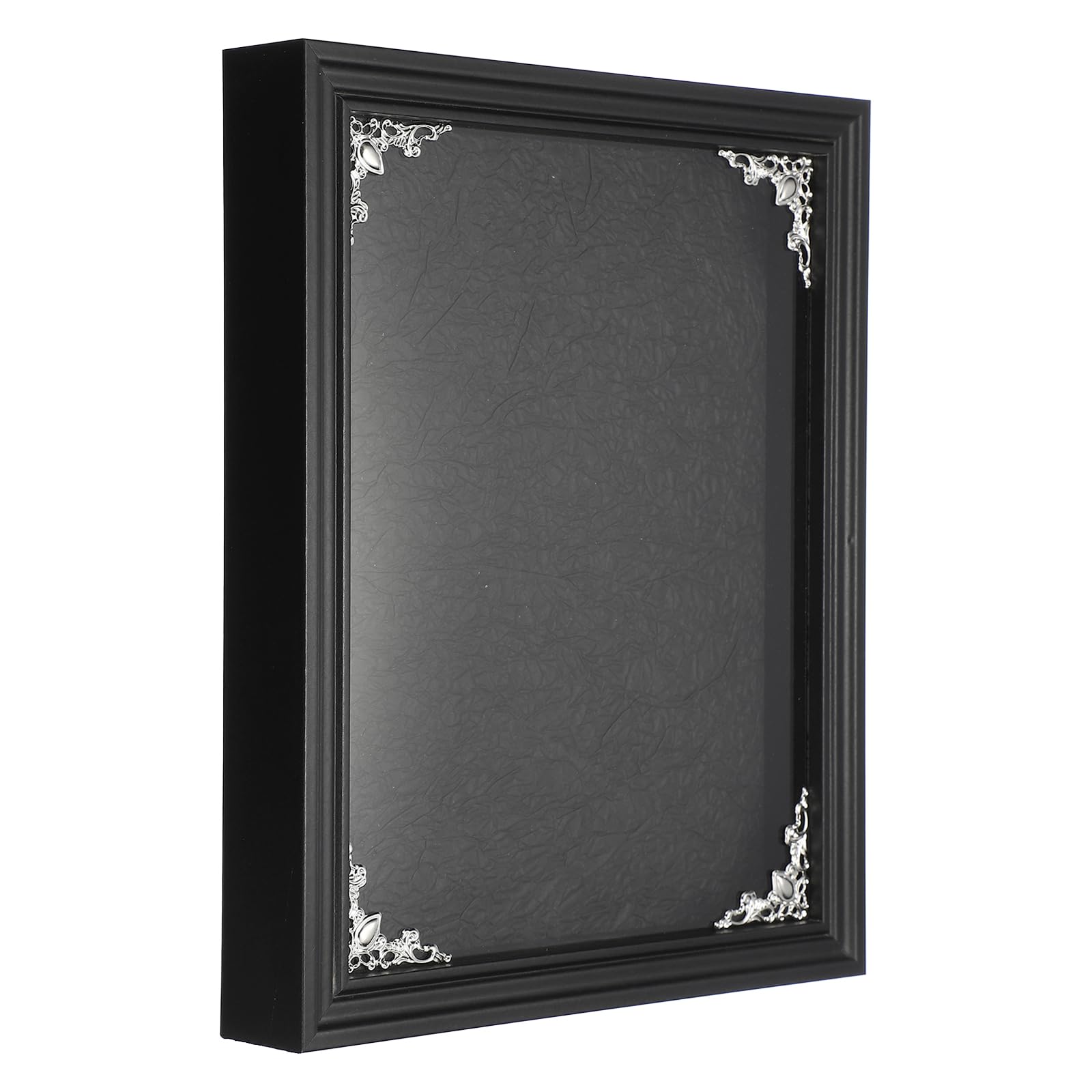 sourcing map Shadow Box Frame, 27 x 22 cm Wooden Display Case with Clear Glass Cover Shadow Box Picture Frame Display Case for Photo Memorabilia Ticket Dried Flower Art Craft Black