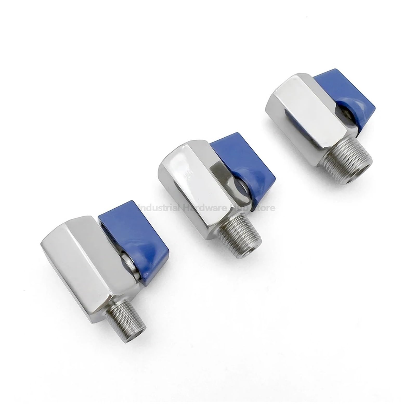 Mini zawór kulowy ze stali nierdzewnej 304/316L, 1/8"1/4"3/8"1/2"3/4" BSPT NPT gwint żeński, niebieski uchwyt zaworu do wody/oleju/kwasu Płyn przemysłowy(C,NPT_SS304)