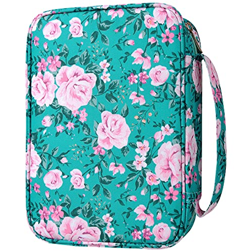 G-Leaf Bible Cover Case/Book Cover Floral Pattern With Handle Fits For Standard Size Bible,Mother's Day Gifts,9.5X6.7X2.5 In #TOP5