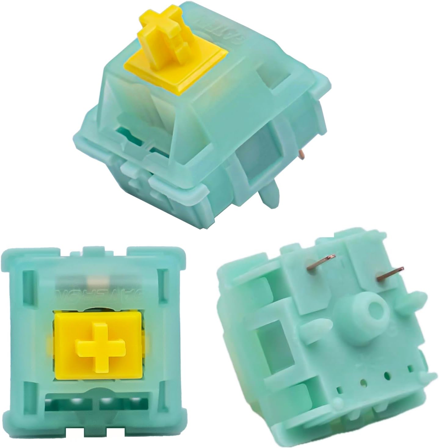GUYEKS Gateron Jade Yellow Pro V3 Linear Keyboard Switch,5-Pin 55gf Pre-lubed Gaming Keyboard Switch Plug-in LED Compatible with MX Mechanical Keyboard(108PCS,Plug Lamp)