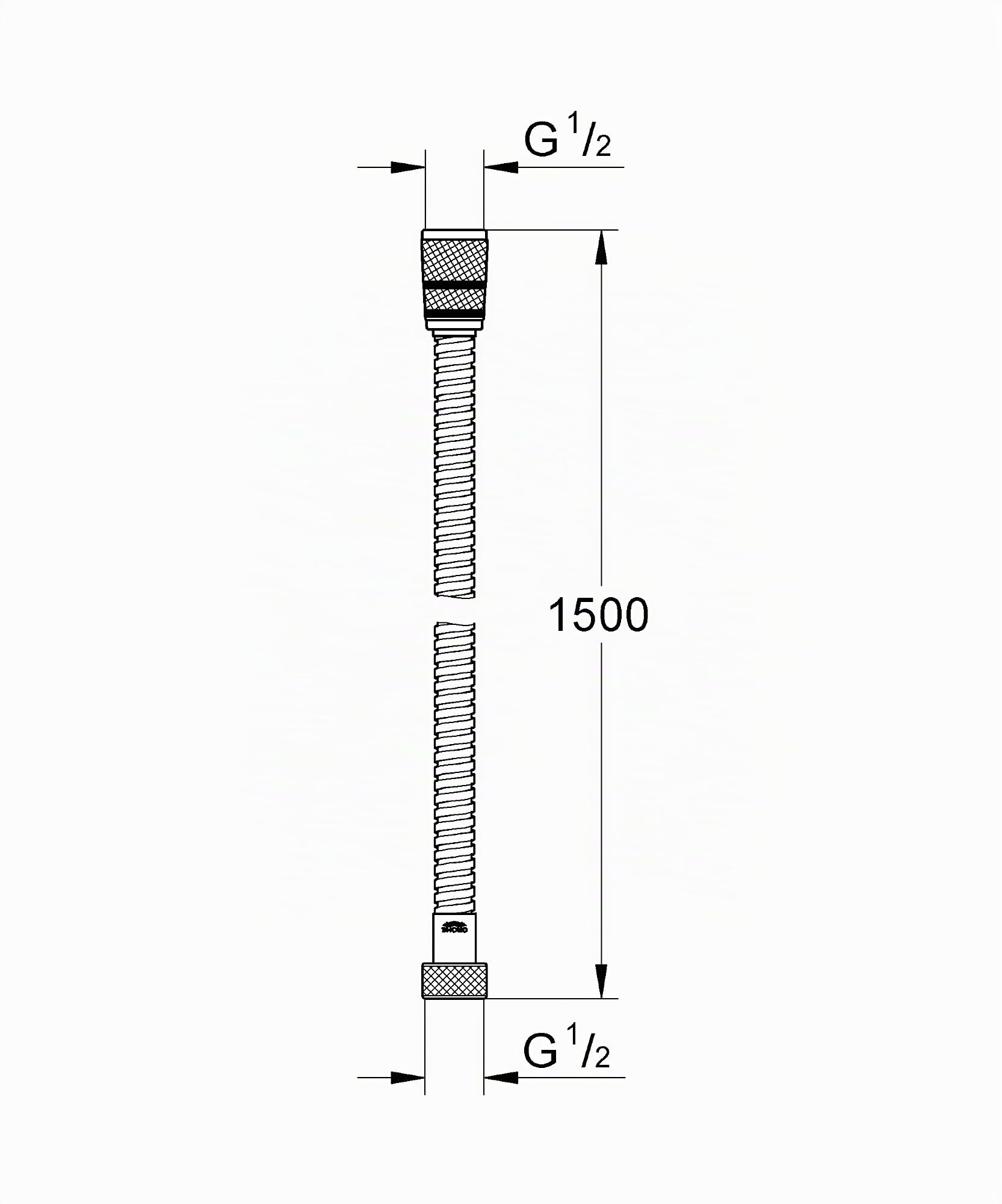 GROHE Vitalioflex Metal - Flexo de ducha (1.5m, resistente al calor, sistema anti-torsión, conexión universal, instalación QuickFix), metal, 22101000