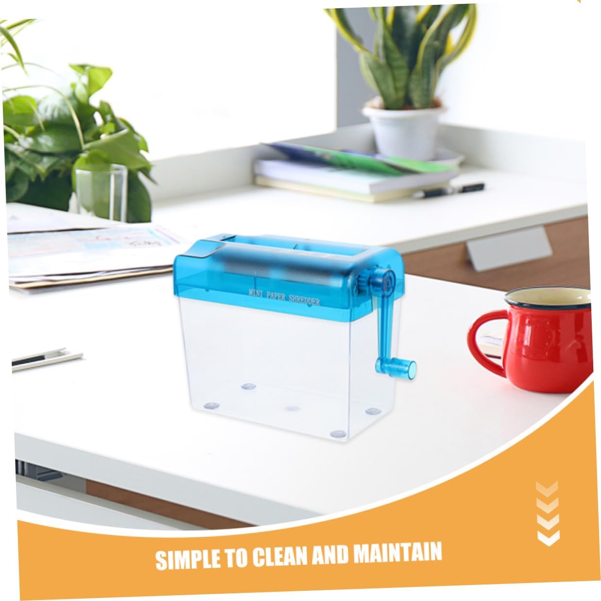Zerodeko 2pcs Manual Portable Paper Shredder Machine, Handheld Document Shredder for Home Office Desktop, Compact Paper Cutting Tool for A6 Notes, Bills, and Photos