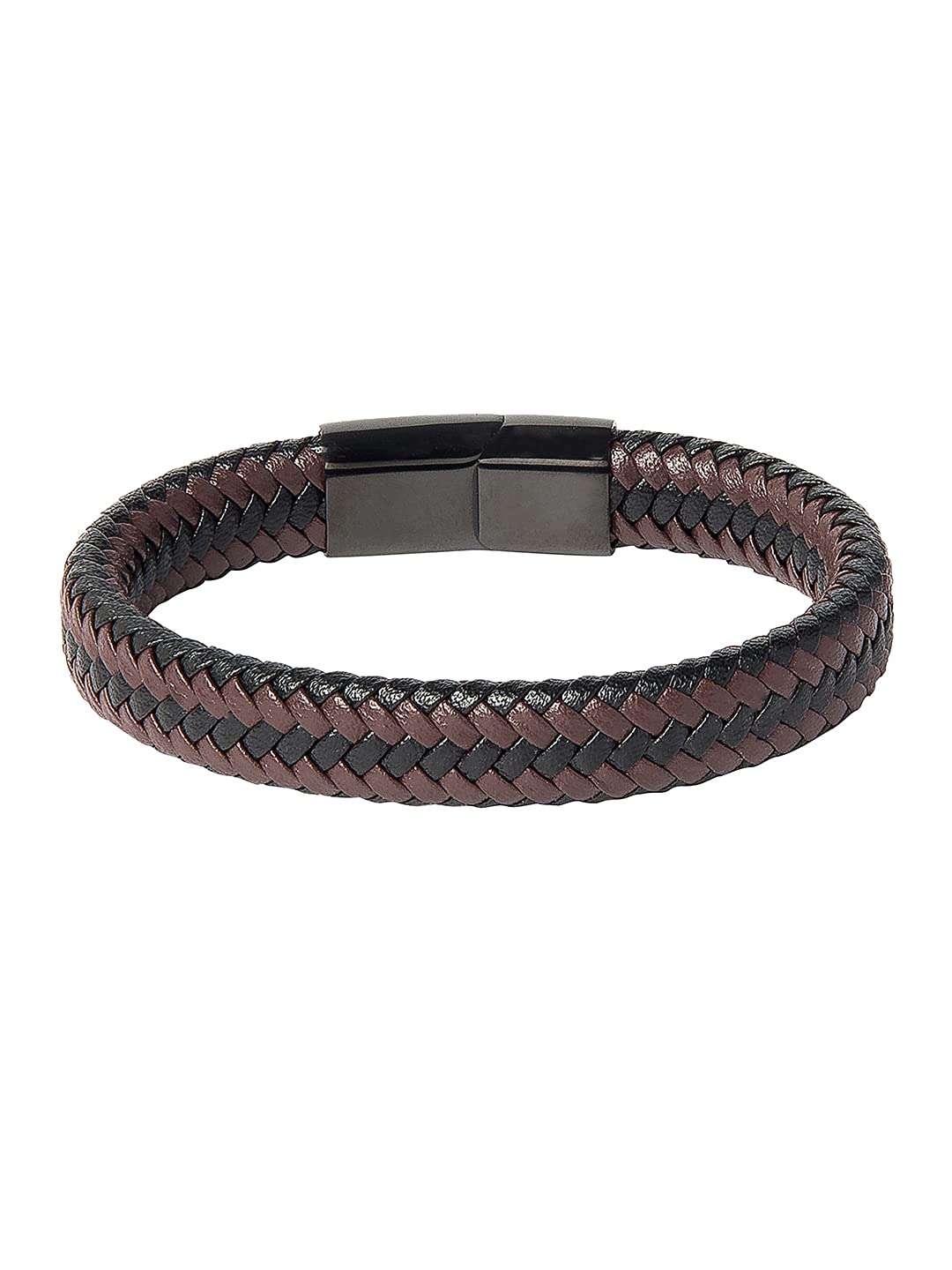 Shining Jewel - By Shivansh Braided Stainless Steel and Leather Bracelet for Men, Boys and Women [Unisex] Brown (SJ_3335) (B09BNDKJXN) Amazon Price History, Amazon Price Tracker