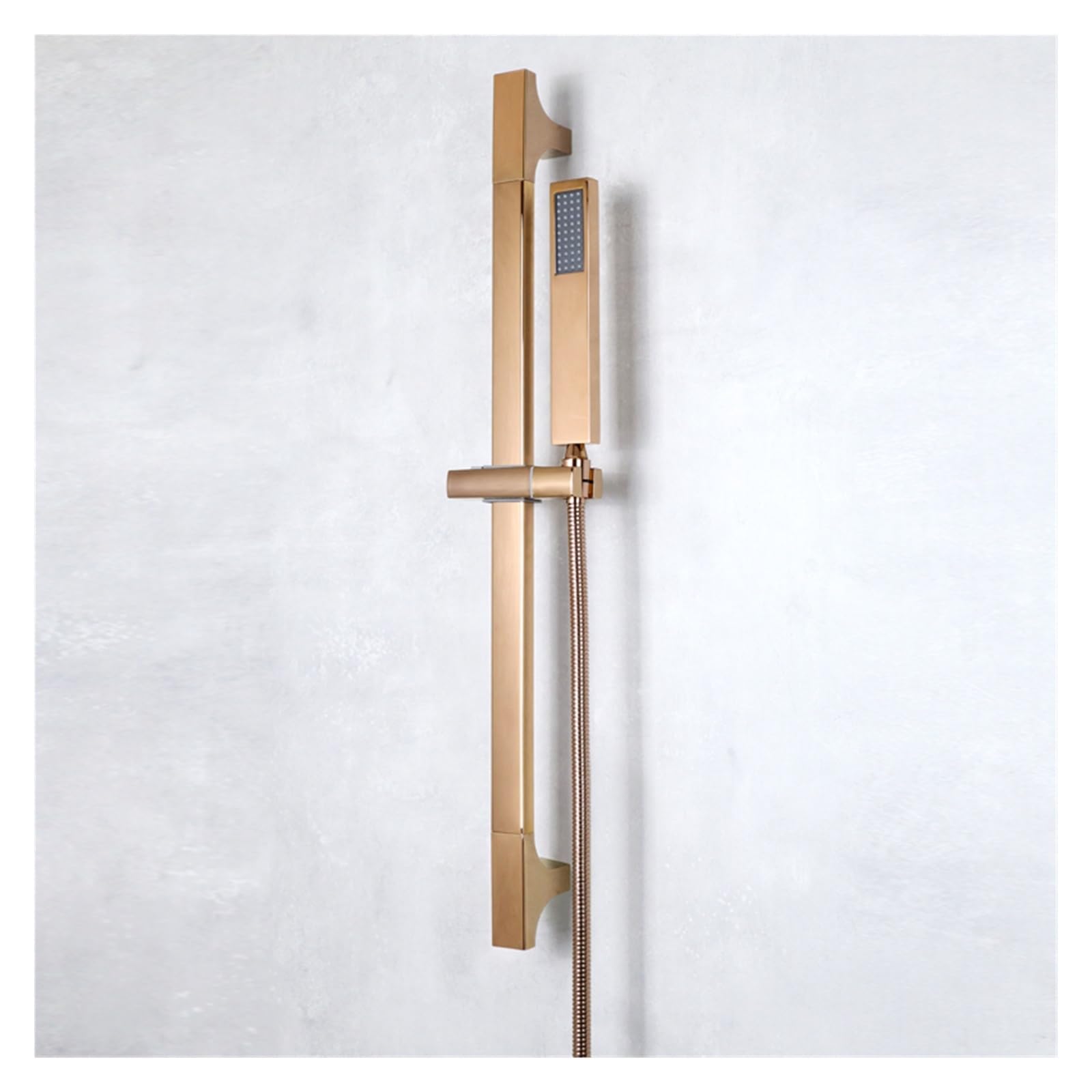 Ensemble de Douche Or Rose avec Barre en Acier Inoxydable et Douchette en Laiton