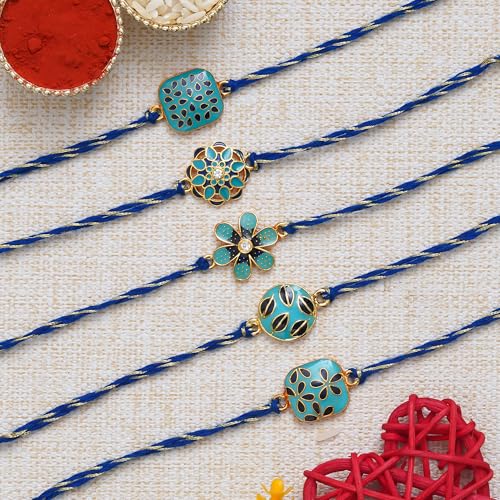 Image of eCraftIndia Unisex Adult Designer Rakhi And Roli Tikka Matki