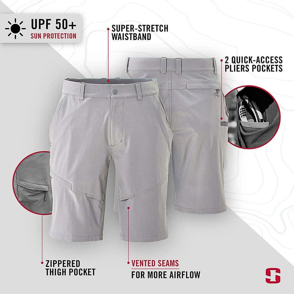 Striker Men's Tournament Rugged Medium Light UPF 50+ Breathable Moisture-Wicking Outdoor Active Casual Fishing Shorts