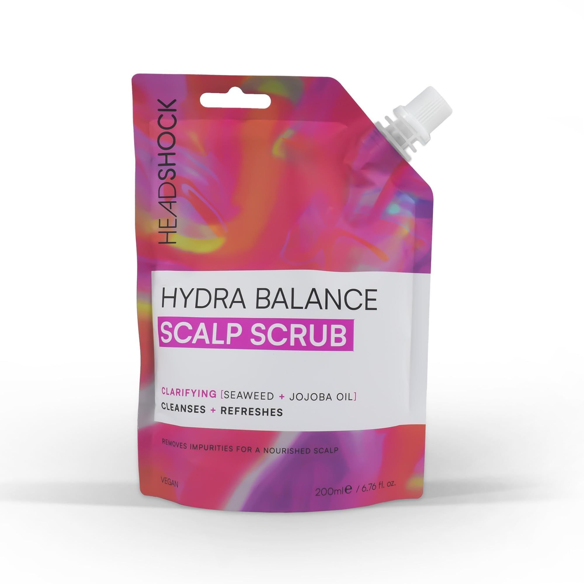 Headshock Hydra Balance Clarifying Scalp Scrub | Seaweed + Jojoba Oil | Resealable Pouch | 200ml