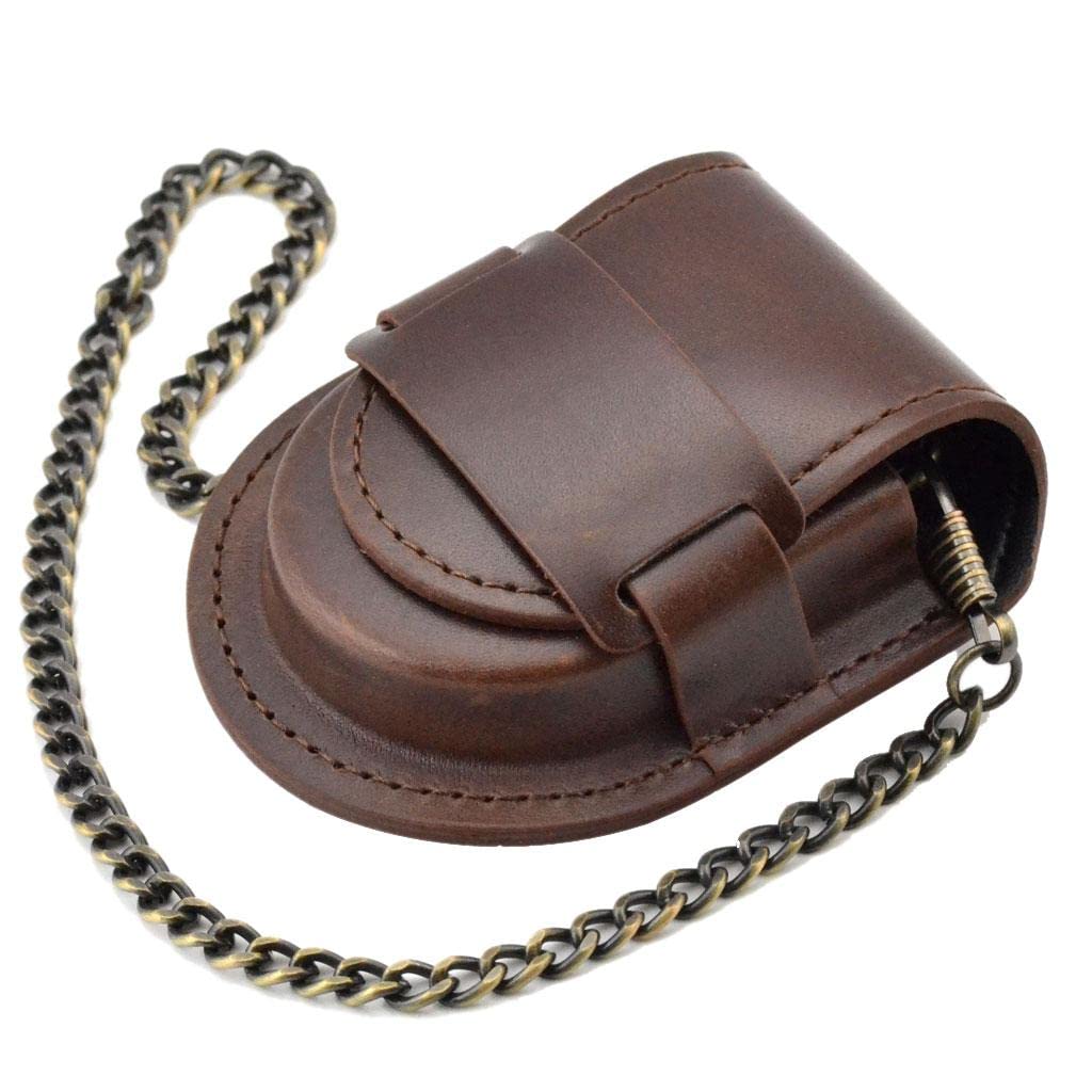 GENERIC Vintage Pocket Watch Bag Case Pouch Purse Holder with Chain Brown (B09WMWFZGS) Amazon Price History, Amazon Price Tracker