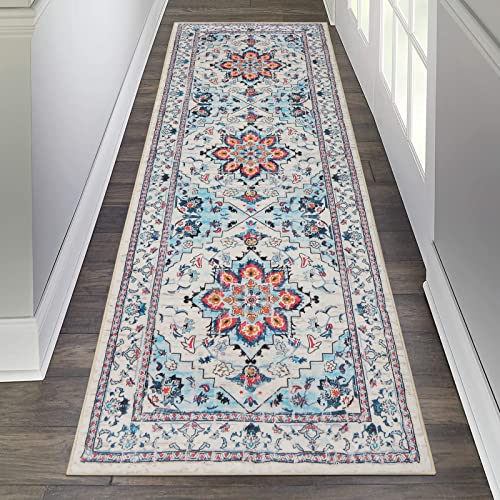 Bsmathom RUNNER RUG Boho Tribal Rug, Non Slip Hallway Rug 2X6 Bohemian Vintage Throw Runner, Faux Wool Soft Fuzzy Washable Low-Pile Floor Carpet For Kitchen Bedroom thumb #6