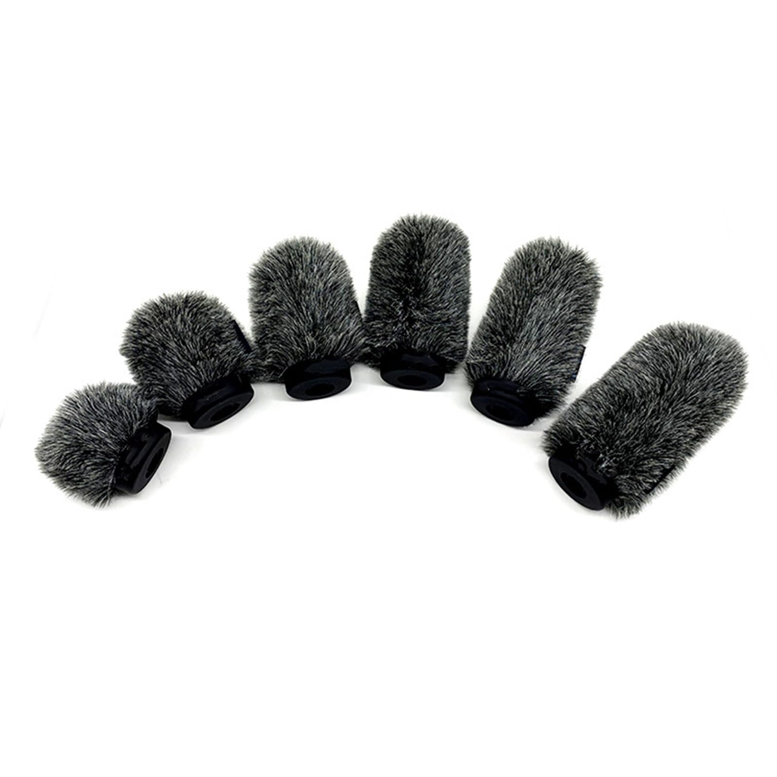 Base de goma resistente al viento para micrófono, funda peluda para parabrisas para varios tamaños para equipos auditivos, varias longitudes