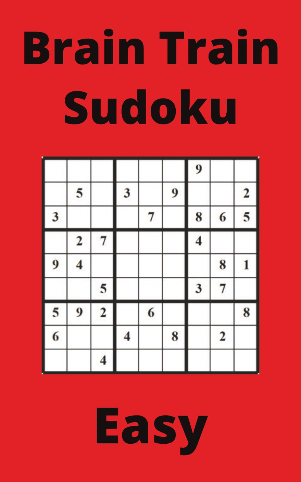 Red Brain Train Sudoku Book, 9x9 Puzzles, 50 Pages, 5x8, Easy