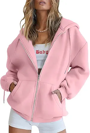 EFAN Womens Hooded Sweatshirt Casual Zip Up Hoodie
