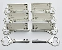 Vista 1 de 100 piezas de abrebotellas de plata multifunción y soporte para tarjetas de lugar, esqueleto antiguo, llave en forma de corazón, recuerdo de boda