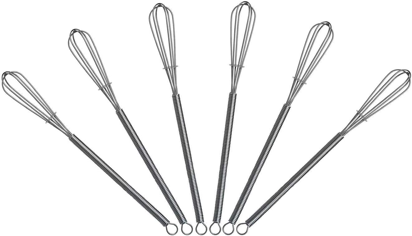 7.2 inch Mini Wire Whisk 6 Pack - Stainless Steel
