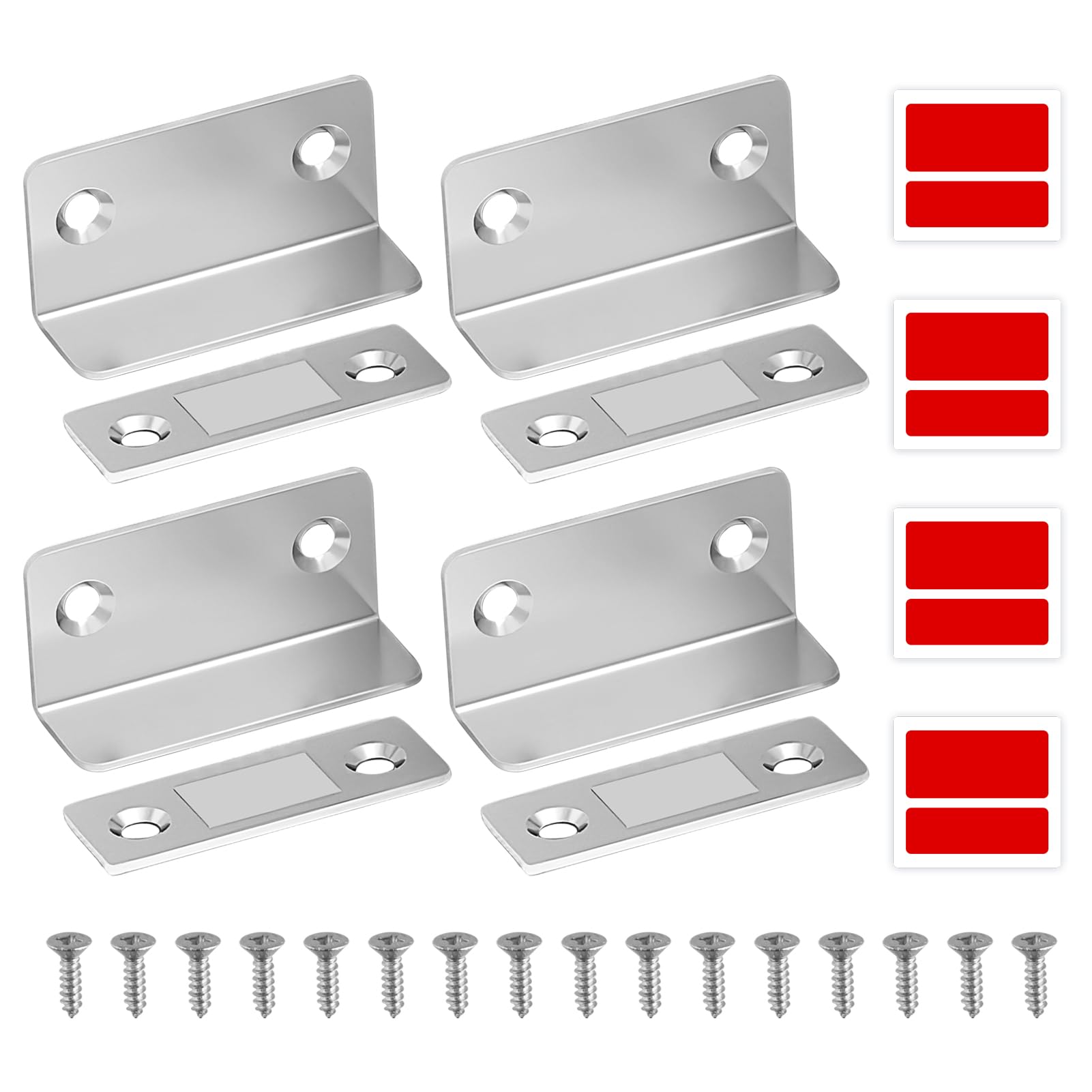 Pack of 4 Magnetic Catch Magnets, Door Magnet Self-Adhesive for Cabinet Doors, Ultra Thin L-Shaped Door Magnet, Self-Adhesive, Magnetic Catch for Cupboard Magnets/Cupboard/Door Closer/Drawers-image-32