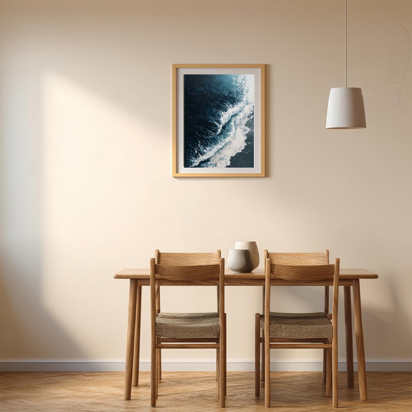 YLHKME Bilder Auf Leinwand, Abstrakte Schwarz Weiße Wellen Leinwandbilder Kunstdruck Wandbilder Für Wohnzimmer Schlafzimmer Wohnkultur Deko (80X120CM,Ohne Rahmen)