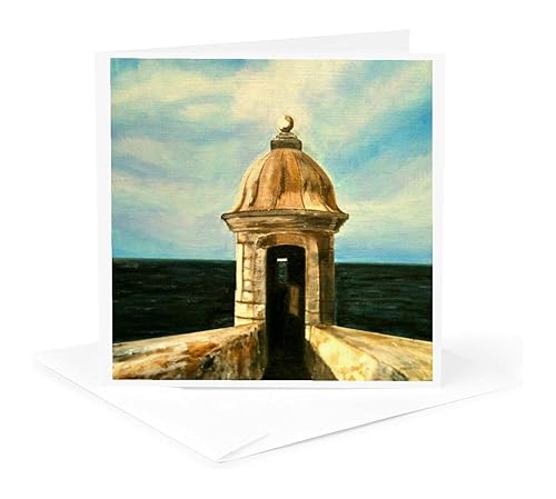 3dRose Greeting Card - A painting of a famous landmark