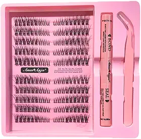 Cílios Postiços Tufinhos Magnéticos Amor & Anjo Rosa Kit com Pinça, Cola e Selador (03)