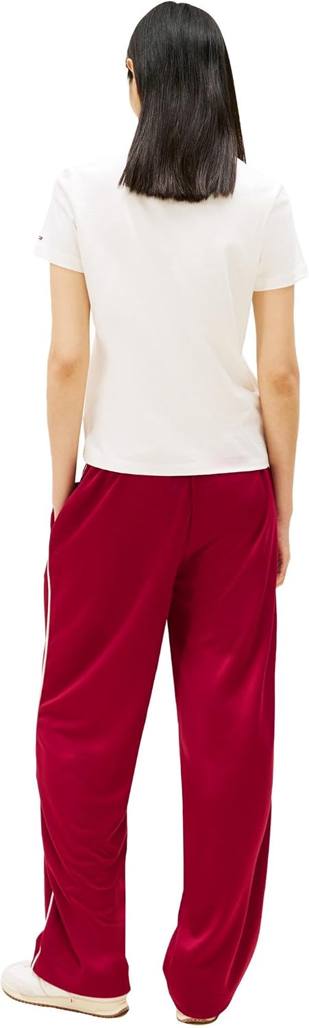 Tommy Jeans Women's Short Sleeve Essential Cotton Graphic T-Shirt with Printed Logo