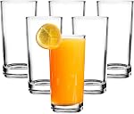 Water Glasses Set of 6 - Highball Glasses with Heavy Base, 290 ml Clear Drinking Glasses Set for Water, Juice, Cocktails, Wine, Beer, Whiskey