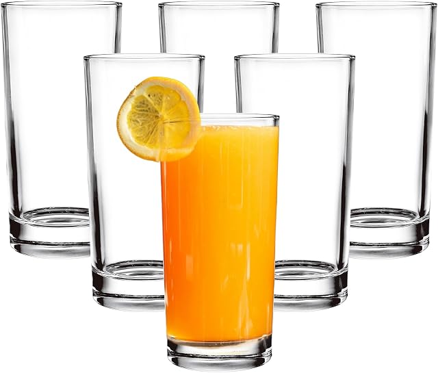 Ensemble de verres à eau 6 - Verres de hauteballe avec base lourde, 290 ml Verres à boire transparents pour eau, jus, cocktails, vin, bière, whisky