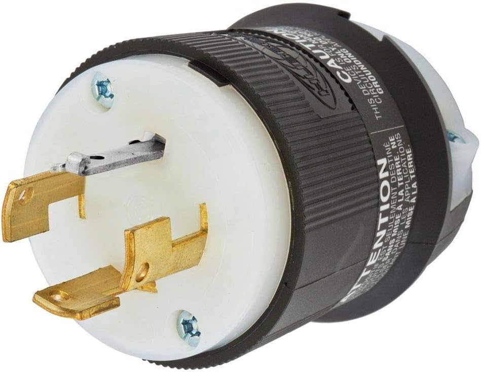 HubbellHBL7411C Locking Plug, 4 Pole and 4 Wire, 20 amp, 120/208V, Black