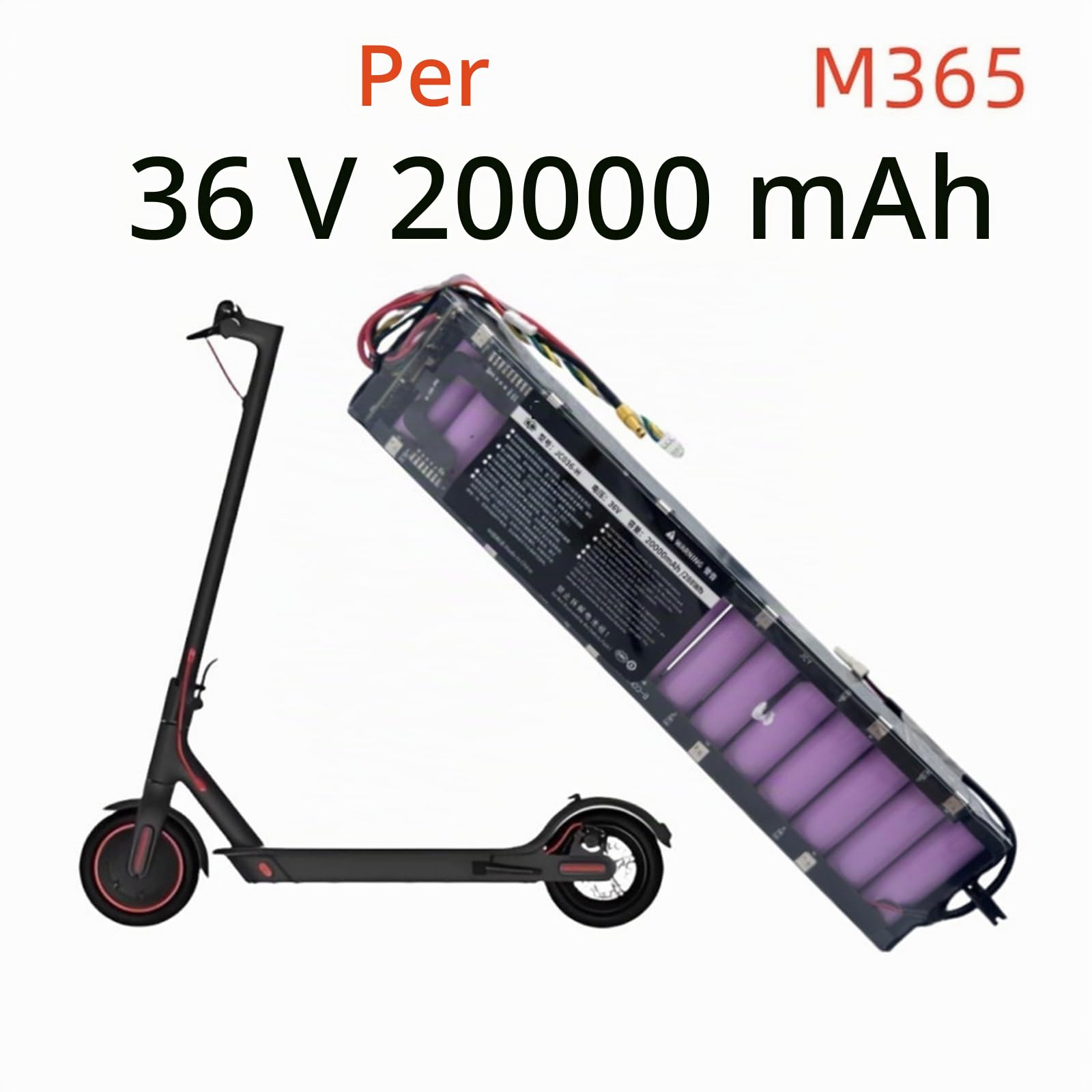 Batteria 36V 20Ah, compatibile con accessori for scooter Xiaomi M365/ M365Pro/ 1S, batteria speciale, batteria for 30 km, BMS(20000mAH -1)