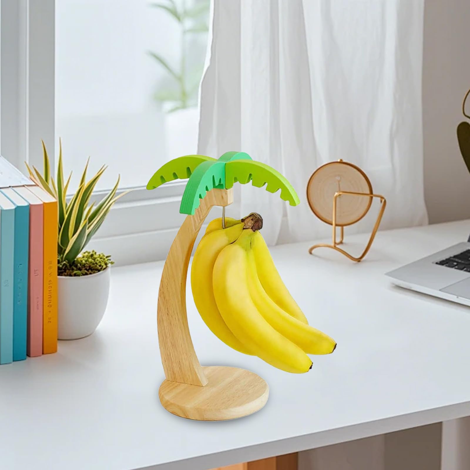 Porta banana rimovibile in legno con supporto – Supporto per banane per cucina, divertente supporto per frutta per mantenere le banane fresche