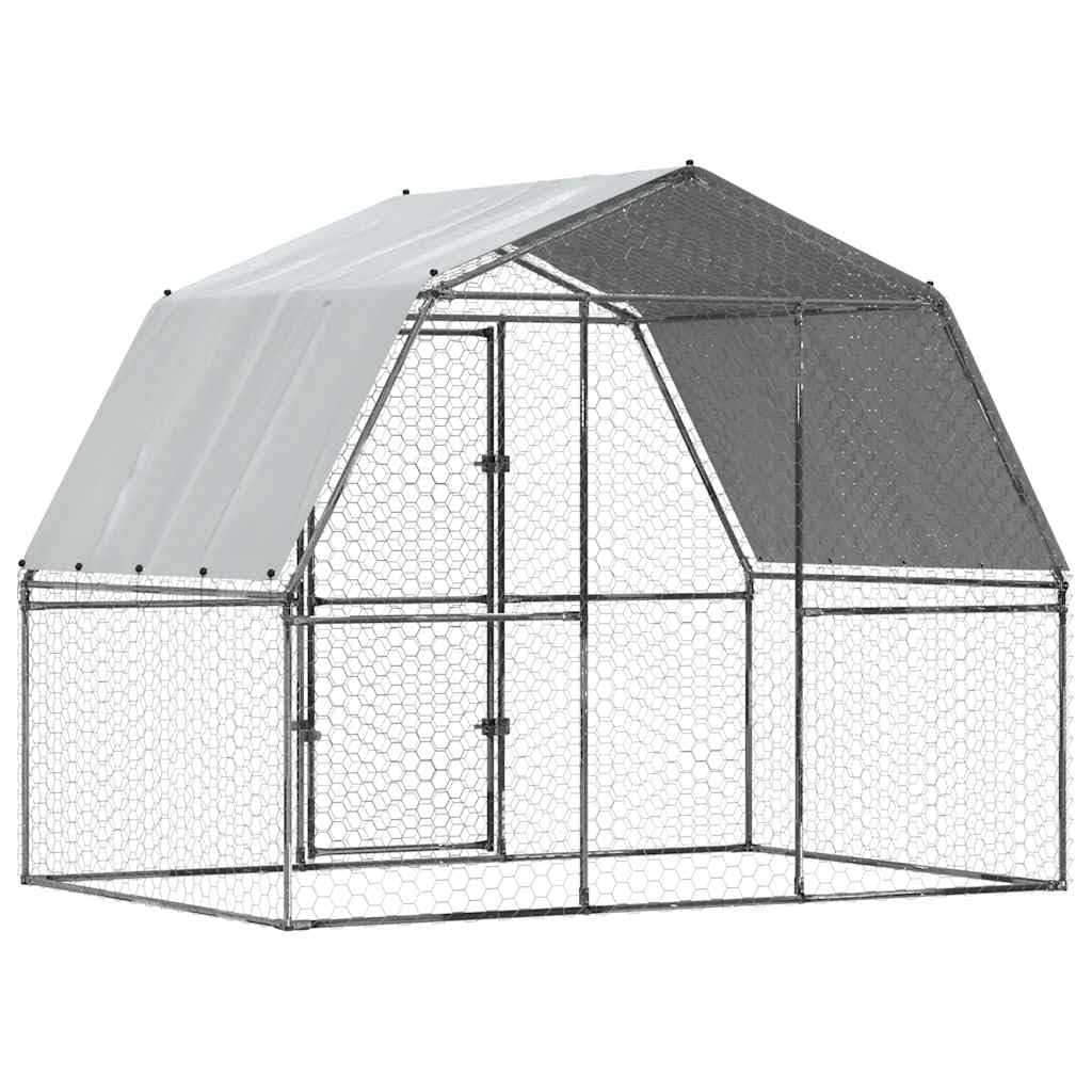 Gabbia per Cani da Esterno Metallo 285x195x230 cm 2 Ante con Tetto