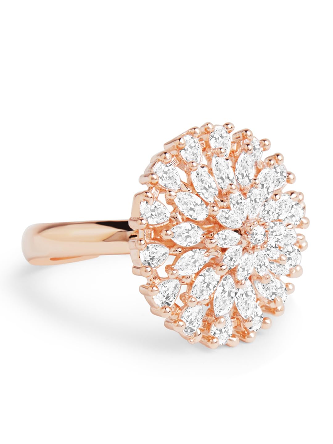 ZAVERI PEARLS Rose Gold Dazzling Cubic Zirconia Party Bling Statement Brass Adjustable Finger Ring For Women-ZPFK17360 (B0CSSXWKCJ) Amazon Price History, Amazon Price Tracker