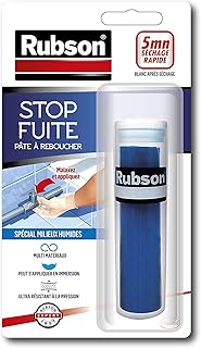 RUBSON pâte à réparer Stop Fuite - pâte auto durcissante pour réparer et colmater des fuites - bâton de 64gr