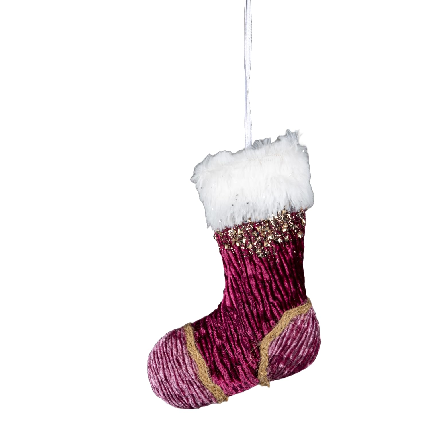 Pink Burgundy Mini Santa Stocking 15cm
