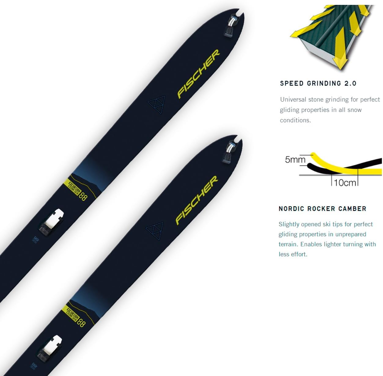 Fischer Excursion 88 Crown/Dual Skin Xtralite Offtrack Cross Country Skis