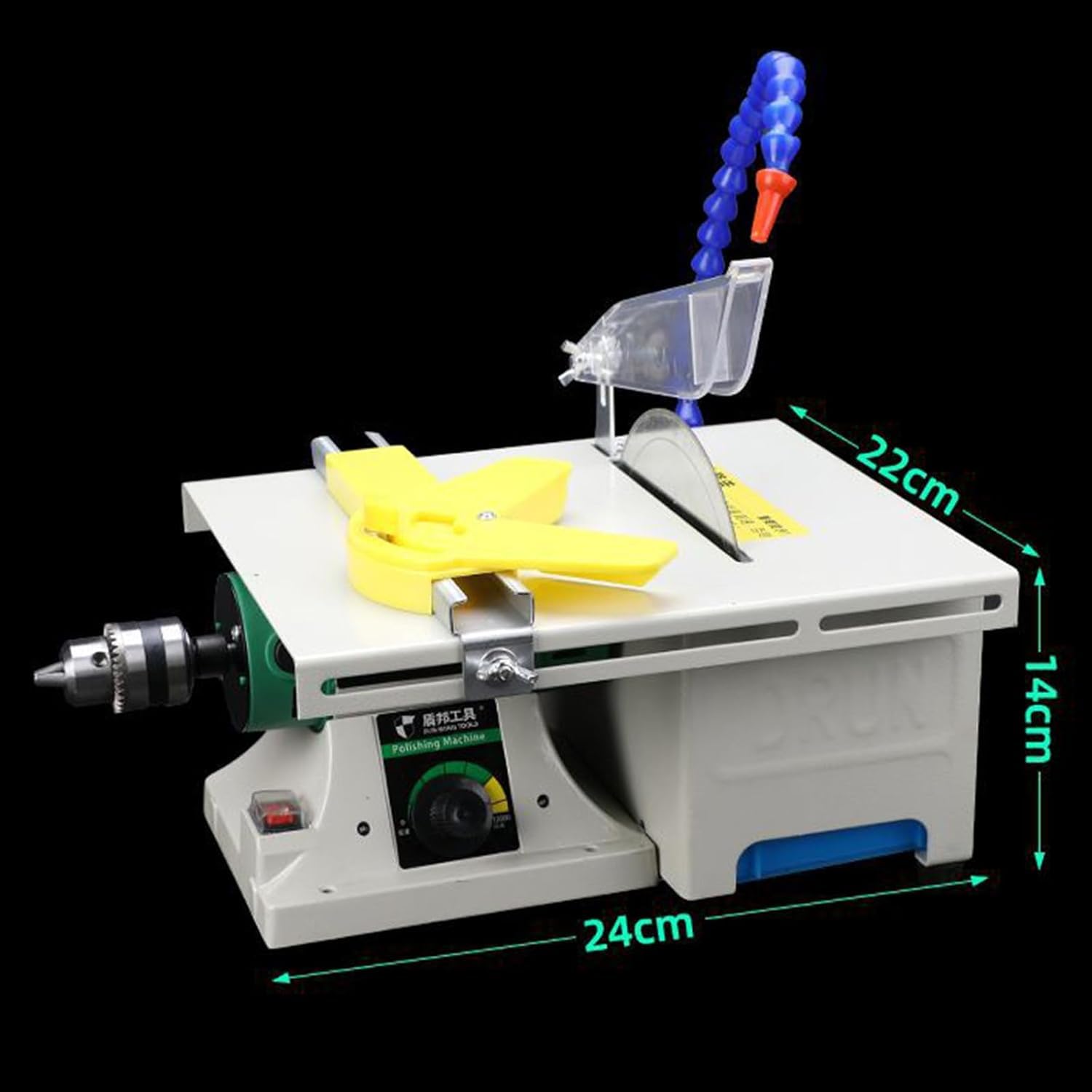 Mini Scie à Table Joaillerie Polisseuse avec Arbre Flexible Banc Multifonctionnel Meuleuse Ponceuse Machine à Polir Métal Polissage Dentaire 69pcs Accs 10,000rpm 750w, 220v