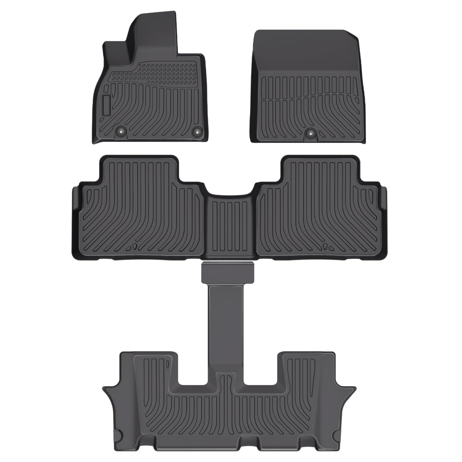 Cartist Floor Mats Fit for Kia Telluride 2020 2021 2022 2023 2024 2025 (7/8 Seating), All Weather Floor Mats for Telluride Accessories 3 Row Full Set Heavy Duty