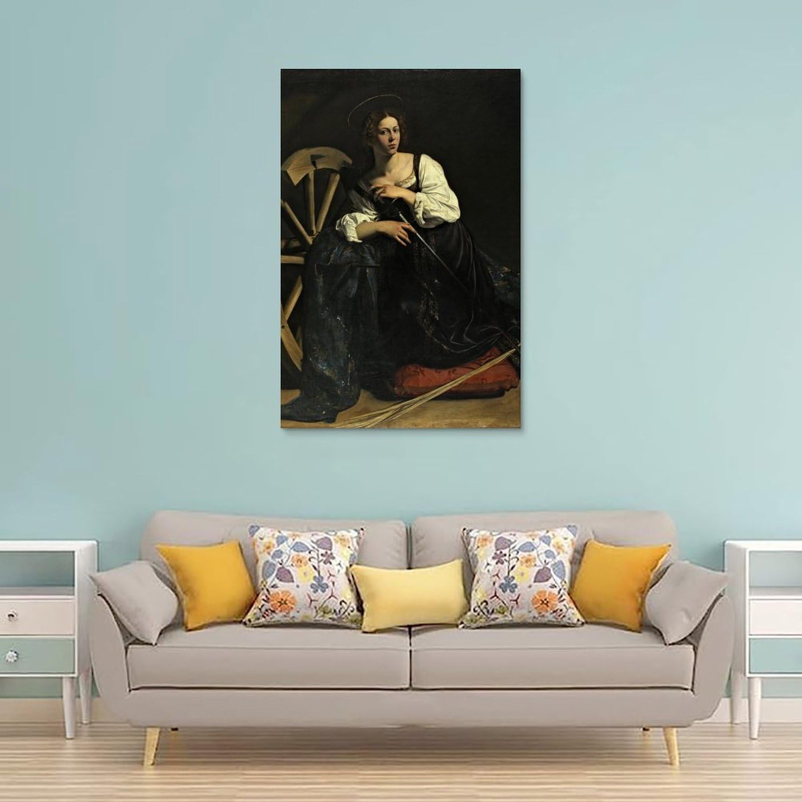 カラヴァッジョの「アレクサンドリアの聖カタリナ」をアレンジ