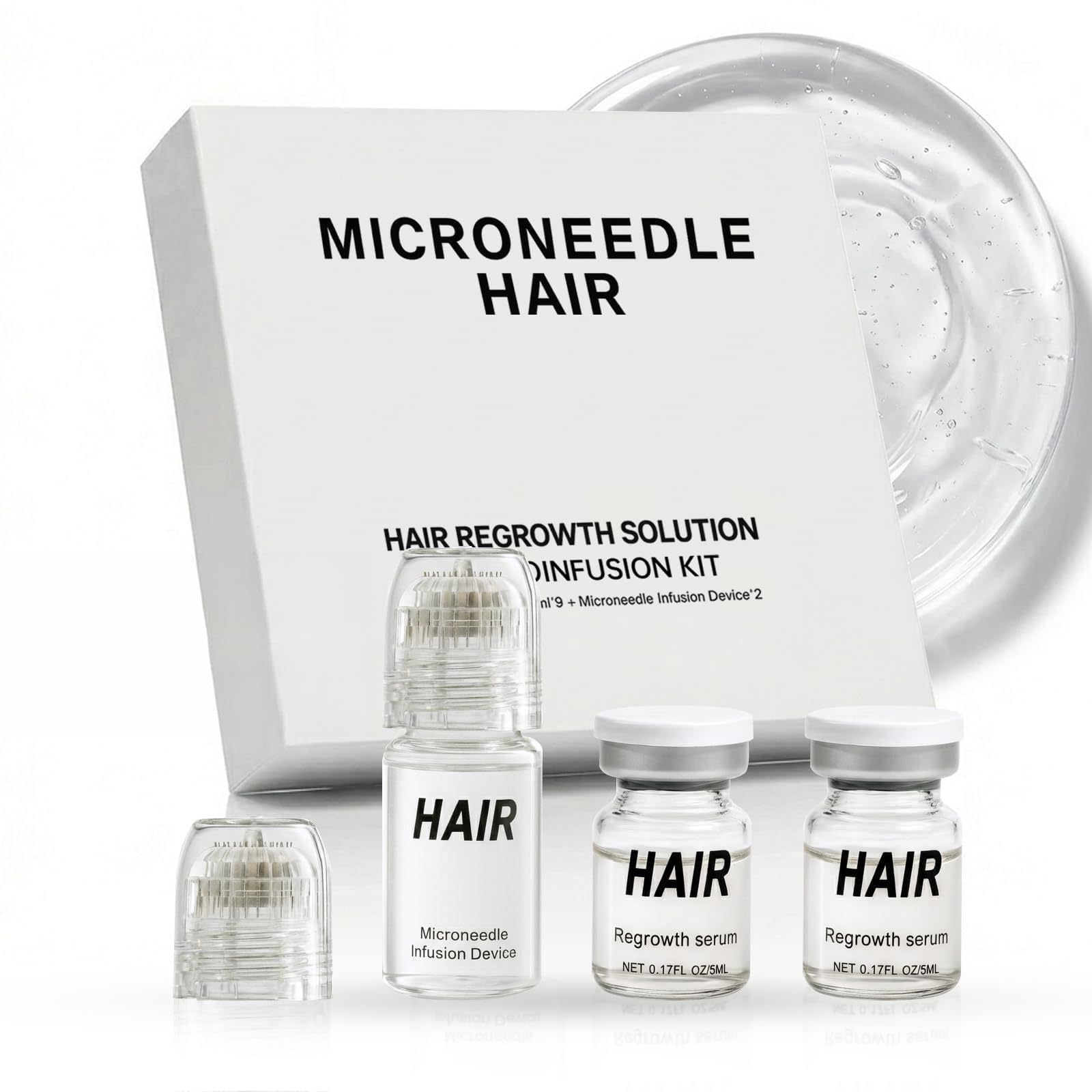 Micro Infusion Hair Regrowth System – Hair Growth Treatment with Ginseng, He Shou Wu, Angelica & Hyaluronic Acid, Thickening Serum for Fuller, Stronger Hair – Premium Scalp & Hair Care