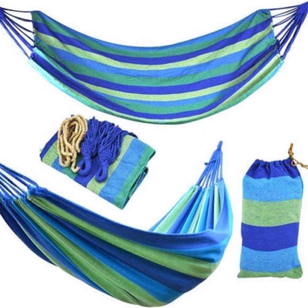 Hamac Exterieur Hamac Rayé Lit De Loisirs en Plein Air Hamacs en Toile Épaissie Lit Suspendu Hamac Balançoire pour Dormir Hamac Suspendu